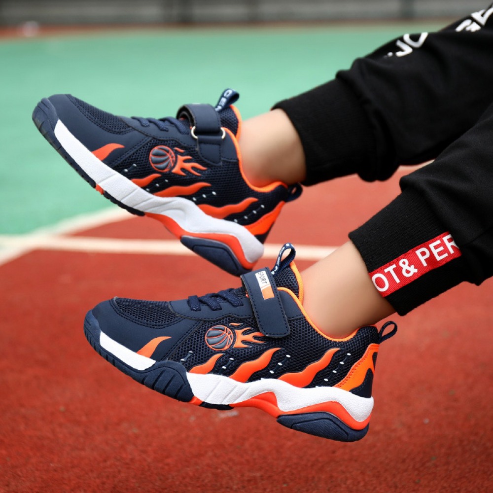 New Autumn and Winter Double Net Middle School Children's Casual Non-Slip Soft Sole Sneakers