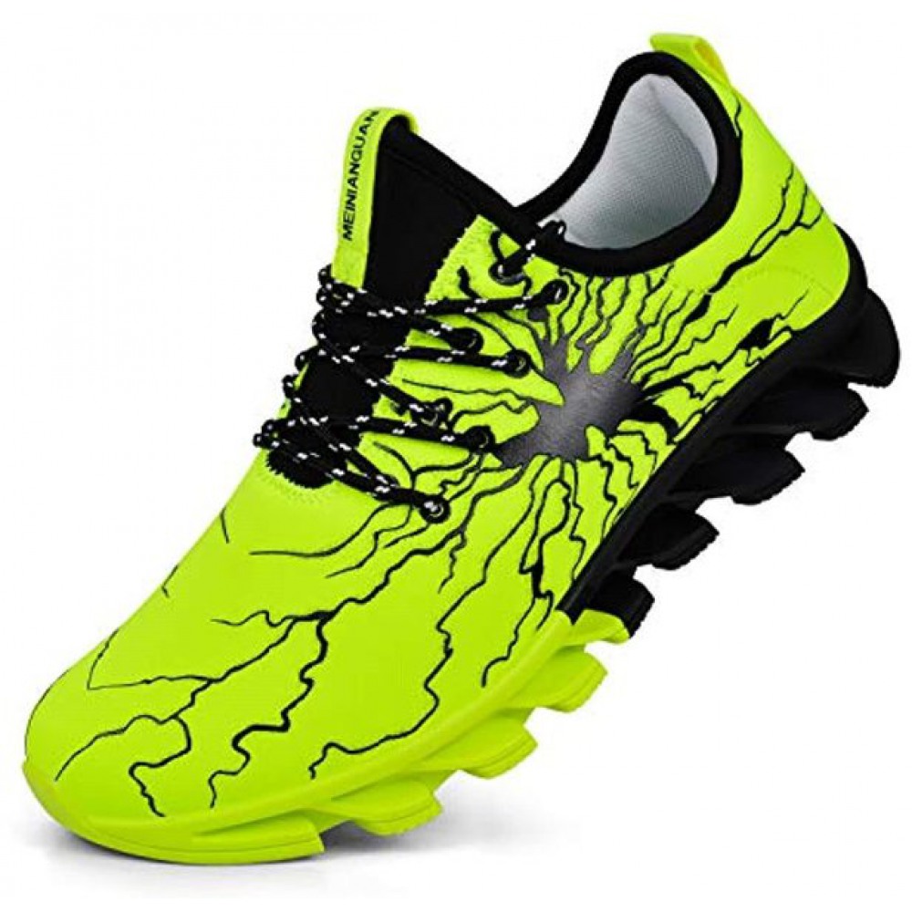 Men's Fashion Sneakers Slip On Athletic Running Walking Gym Workout Casual Shoes Green